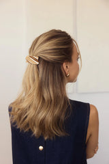Barrette à cheveux métallique Ludi-Doré satiné