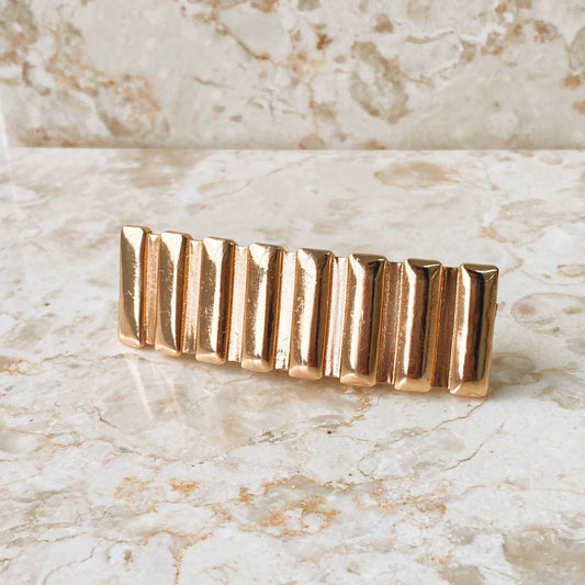 Pince à cheveux Halto en métal à texture gaufrée, doré/argenté: Or