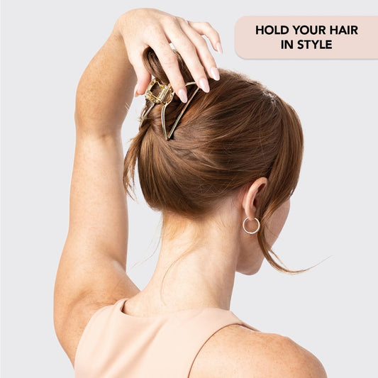 Pinces à cheveux en métal doré