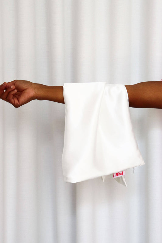 Taie d'oreiller en satin - Des cheveux heureux et plus sains: Blanc