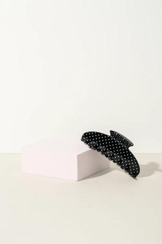 Pince croissant polka dot -Noir