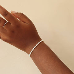 Wilya - Bracelet en pierre naturelle de jade blanc