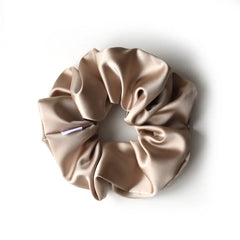 Chouchou large en satin - Champagne