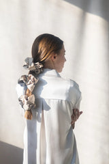 Chouchou large en satin - Champagne