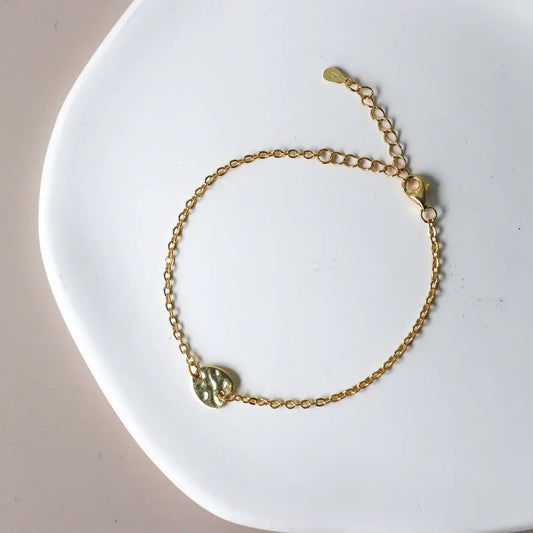 Bracelet à maillons et chaîne en métal doré 18 carats Lotono