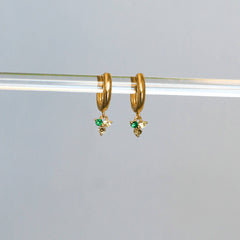 Boucles d'oreilles Firo en zircon vert