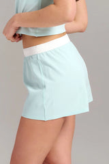 Short en coton biologique côtelé - Aqua mist
