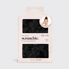 Lot de 5 chouchous de sommeil en satin, noir