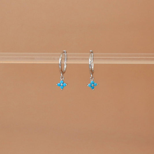 Boucles d'oreilles Otura en zircon turquoise