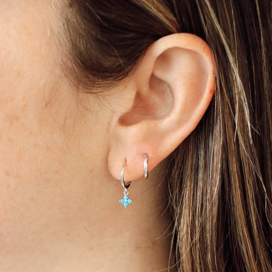 Boucles d'oreilles Otura en zircon turquoise