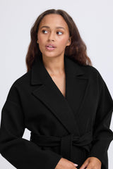 Manteau Jannet avec ceinture - Noir