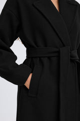 Manteau Jannet avec ceinture - Noir