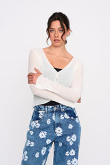 Cardigan Anita- Blanc