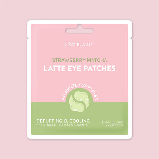 Patchs pour les yeux rafraîchissants et dégonflants à la fraise et au matcha latte