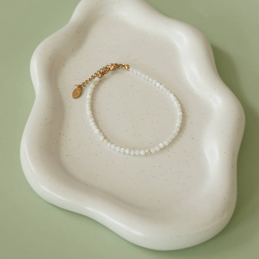 Wilya - Bracelet en pierre naturelle de jade blanc