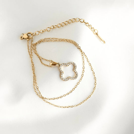 Collier Trèfle : Or jaune