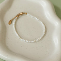 Wilya - Bracelet en pierre naturelle de jade blanc