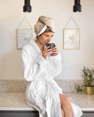 Serviette en bonnet pour les cheveux - Champagne
