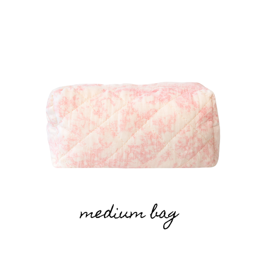 TROUSSE DE MAQUILLAGE MOYENNE - TOILE ROSE