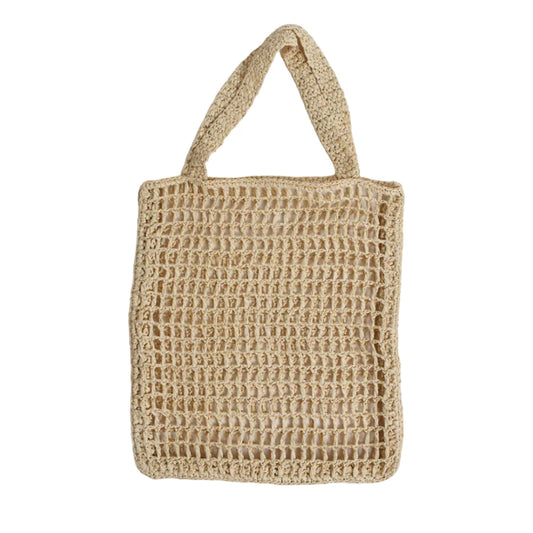 Sac crochet beige