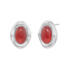 Boucle d'oreilles Bordeaux - Argent