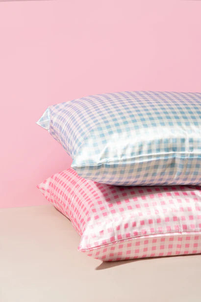 Taie d'oreiller en satin quadrillé - Standard