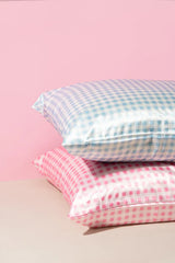 Taie d'oreiller en satin quadrillé - Standard