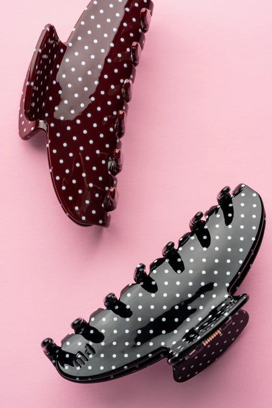 Pince croissant polka dot -Noir