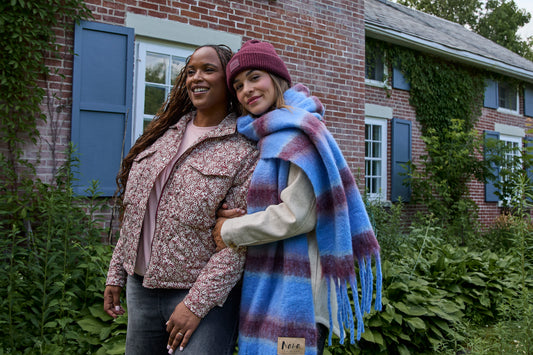 Foulard Geneviève - Bleu et bourgogne