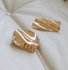 Barrette à cheveux métallique Ludi-Doré satiné