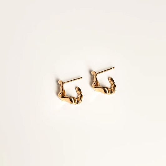 Petits hoops Ruban or vermeil-Boucles d'oreilles