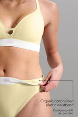 Culotte taille haute en coton biologique côtelé - Limonade