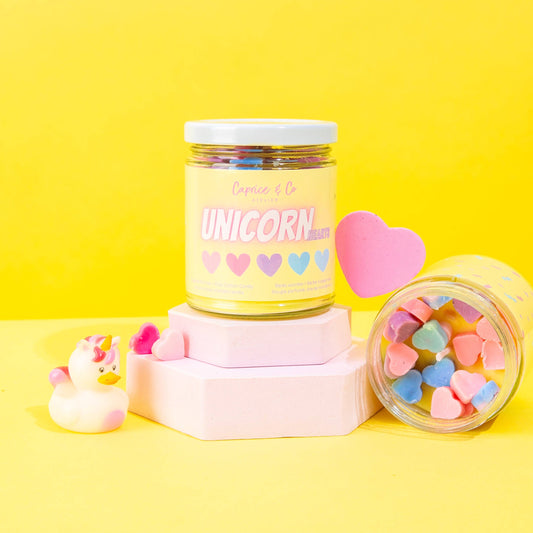 Bougie Unicorn - Fruits sucrés + barbe à papa rose