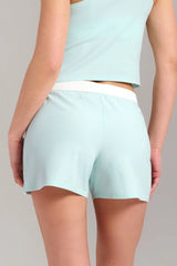 Short en coton biologique côtelé - Aqua mist