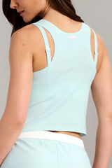 Camisole en coton biologique côtelé - Aqua mist
