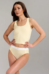 Camisole en coton biologique côtelé - Limonade