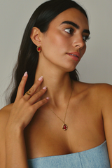 Boucle d'oreilles Bordeaux or
