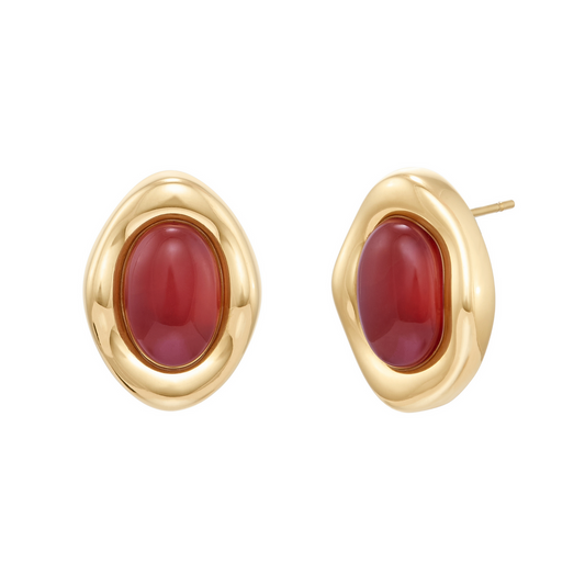 Boucle d'oreilles Bordeaux or
