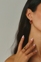 Boucle d'oreilles Bordeaux or